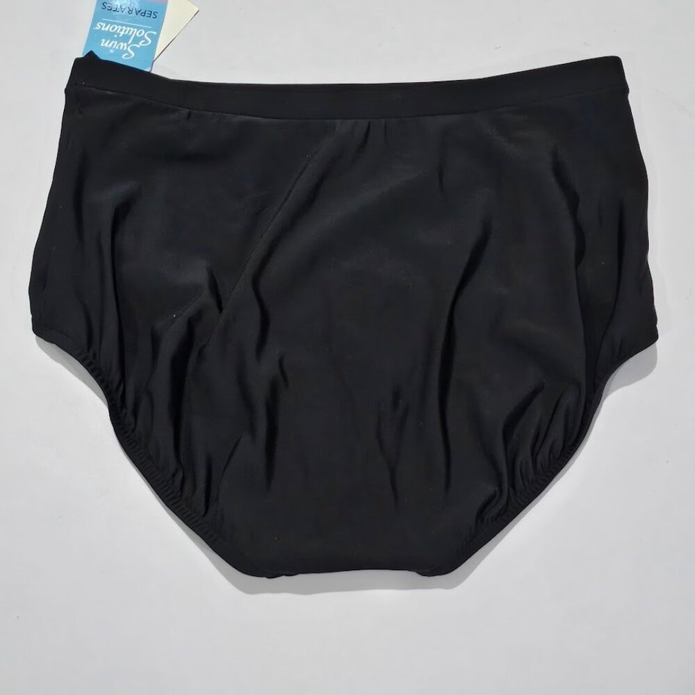 Swim Solutions Plus Size Mid-Rise Tummy-Control Bikini Bottoms - Picture 6 of 11